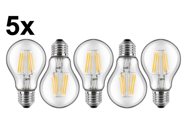  LED-Birnenform A60, 5er-Pack