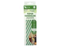24 Papiertrinkhalme, ø 6 mm, 20 cm (weiß/mint)