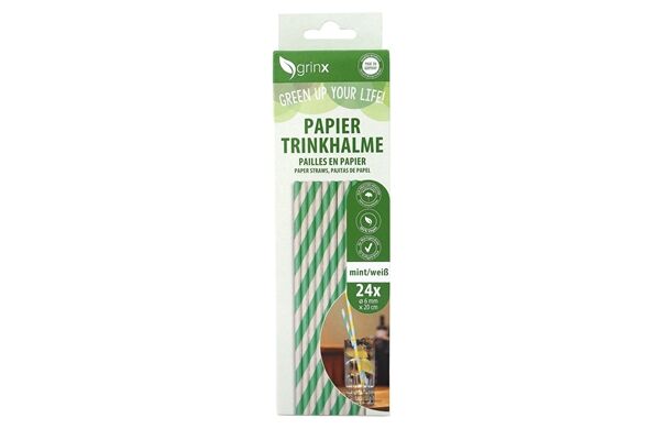  24 Papiertrinkhalme, ø 6 mm, 20 cm