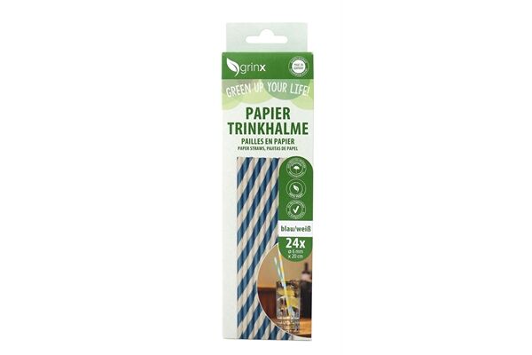  24 Papiertrinkhalme, ø 6 mm, 20 cm