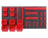 Stapelbox Wandregal Lagersystem 10 Boxen 22 Halter (rot)