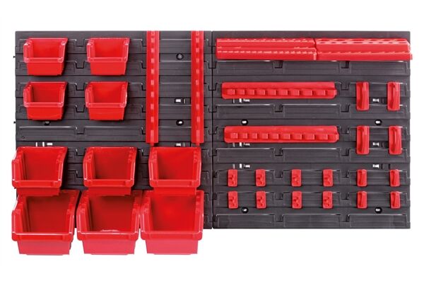  Stapelbox Wandregal Lagersystem 10 Boxen 22 Halter