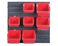 Stapelbox Wandregal, Lagersystem, 7 St. (rot)