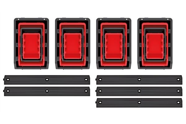  Stapelbox 19er-Set, 3 Wandleisten, 58x23,5x13 cm
