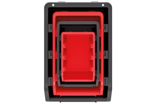  Stapelbox 19er-Set, 3 Wandleisten, 58x23,5x13 cm