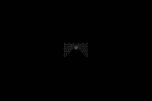 Lichtervorhang 90 LEDs mit Stern, WW