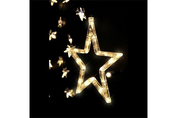 Lichtervorhang 90 LEDs mit Stern, WW
