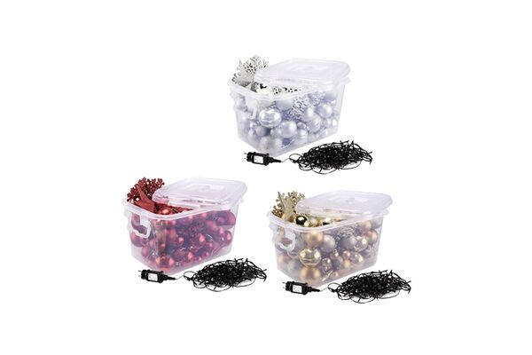  Christbaumschmuck Set, inkl. Lichterkette, 99 tlg.