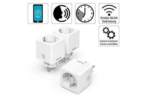  WiFi-Steckdose, klein, 3680W,16A, 3er-Pack