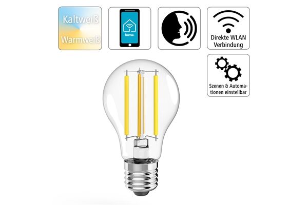  WLAN-LED-Lampe, E27, 7W, für Sprach- u. App-Steuer
