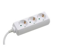 Tischsteckdose, 3-fach, 1,40 m (weiß)