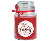 Bonbonglas Duftkerze Rose Weihnachten, 16 cm (rot)