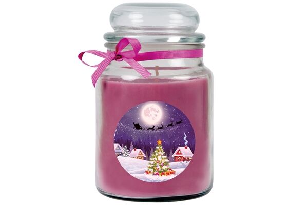  Bonbonglas Duftkerze Lavender Weihnachten, 13 cm