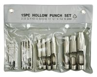 15 tlg. Locheisen Set, 2-22 mm