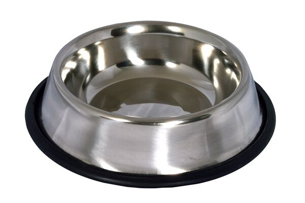  Hundenapf mit Gummiring, Edelstahl 0,45 L, Ø 14 cm