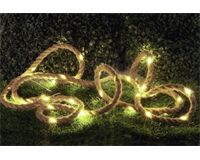 Hanfseil mit 35 x Micro LED-Beleuchtung, WW, Timer