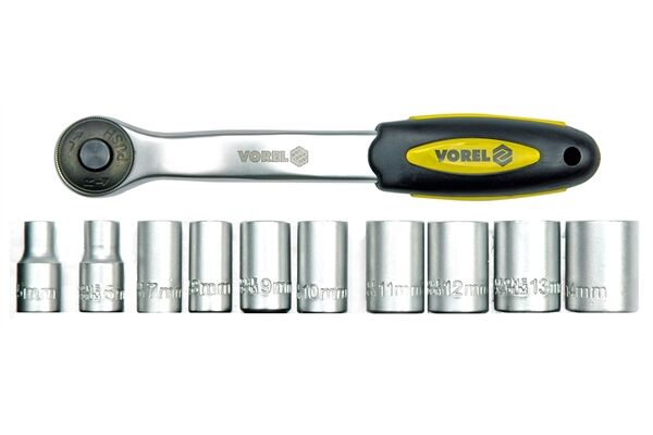  11 tlg. Umschaltknarren/ Steckschlüssel Set, 1/4"