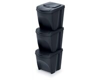 PROSPERPLAST Abfallbehälter Sortibox, 3 St. (anthrazit)