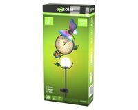 LED Solar Gartenstab, Thermometer, Schmetterling