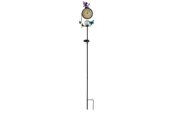  LED Solar Gartenstab, Thermometer, Fee