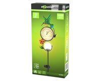LED Solar Gartenstab, Thermometer, Kolibri