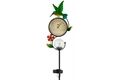  LED Solar Gartenstab, Thermometer, Kolibri