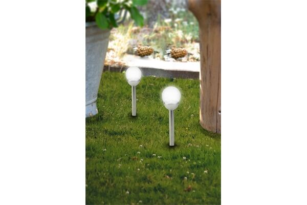  2er Set LED-Solar Wegeleuchte Material: Stahl + Cr