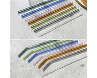 Trinkhalme aus Glas, 6er Set