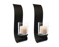 Wandkerzenhalter mit Glaskerzenhalter, 2er-Set