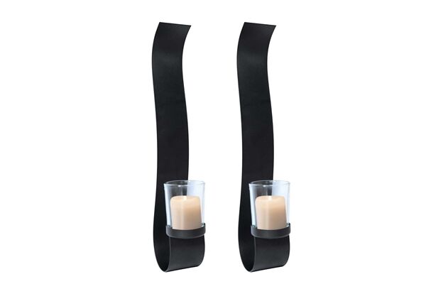  Wandkerzenhalter mit Glaskerzenhalter, 2er-Set