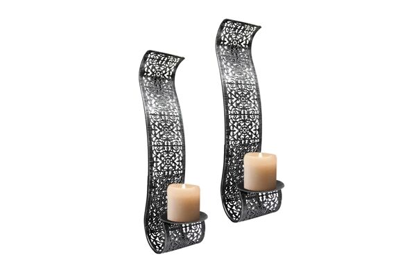  Wandkerzenhalter, silber, 2er-Set