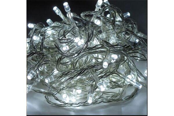  LED-Lichterkette, weiß, transparent, 10 m