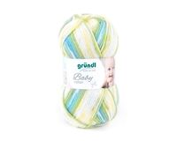 Strickwolle Baby color (gletscherblau-grasgrün-narzisse-weiß)