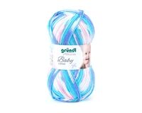 Strickwolle Baby color (türkis-kornblumenblau-rosa-weiß)