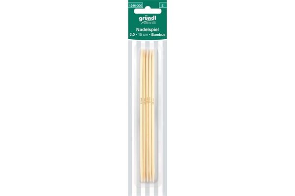  Nadelspiel Bambus 3,0mm,15cm
