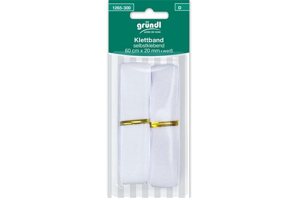  Klettband selbstklebend, 60 cm x 20 mm, ws