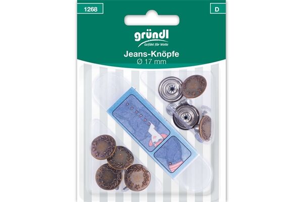  Jeans-Knöpfe, Ø 17 mm, 8 Stück