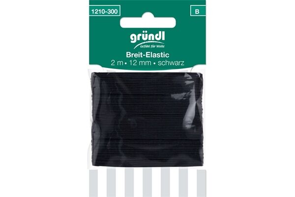  Breit-Elastic Gummiband, 12 mm x 2 m, sw