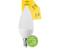LED SMD C35 E14 4,9 W 470 lm WW Switch DIM