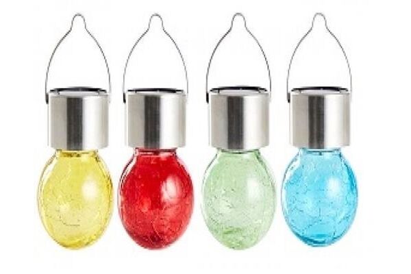  Solar-Glaskugellampe, farbig