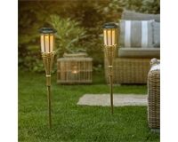 LED-Solar-Gartenfackel, 2er-Set
