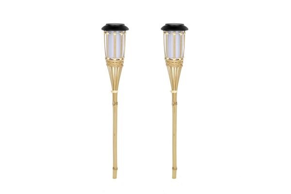  LED-Solar-Gartenfackel, 2er-Set