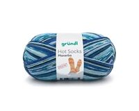 Sockenwolle Hot Socks Manerba, 4-fach (hellblau-royalblau-nachtblau-natur)