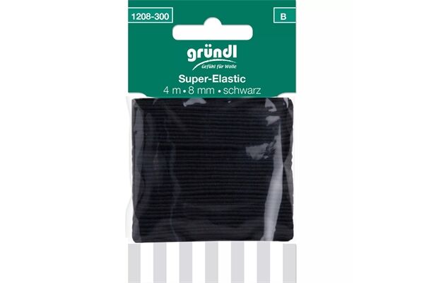  Super-Elastic Gummiband, 8 mm x 4m, sw