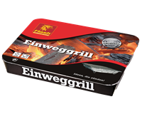 Einweggrill, inklusive Holzkohle & Anzünder Grillanzünder, Aluminium