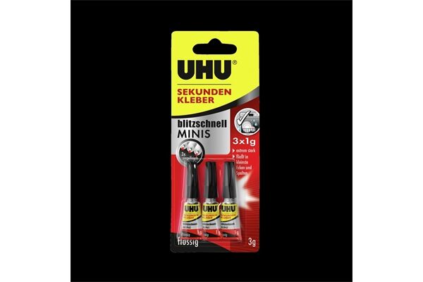 UHU Sekundenkleber Minis 3x1 g
