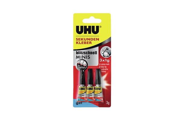 UHU Sekundenkleber Minis gel 3x1 g