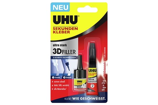 UHU Sekundenkleber 3D Filler 3 g + 9 g