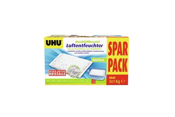 UHU Luftentfeuchter Nachfüllbeutel 3x 1000 g