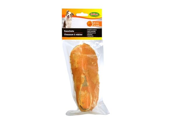  Kauschuhe mit Hühnchenfilet ummantelt, groß